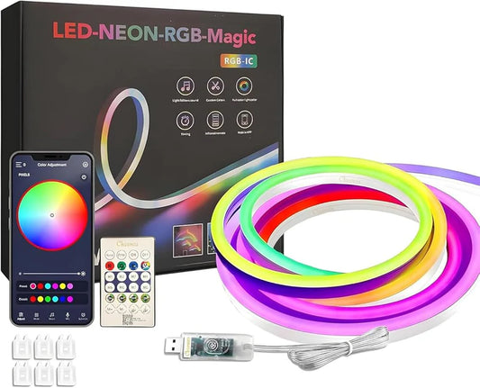 LED Neon RGB Magic Strip Light (RGB-IC Smart LED Neon Rope Light)