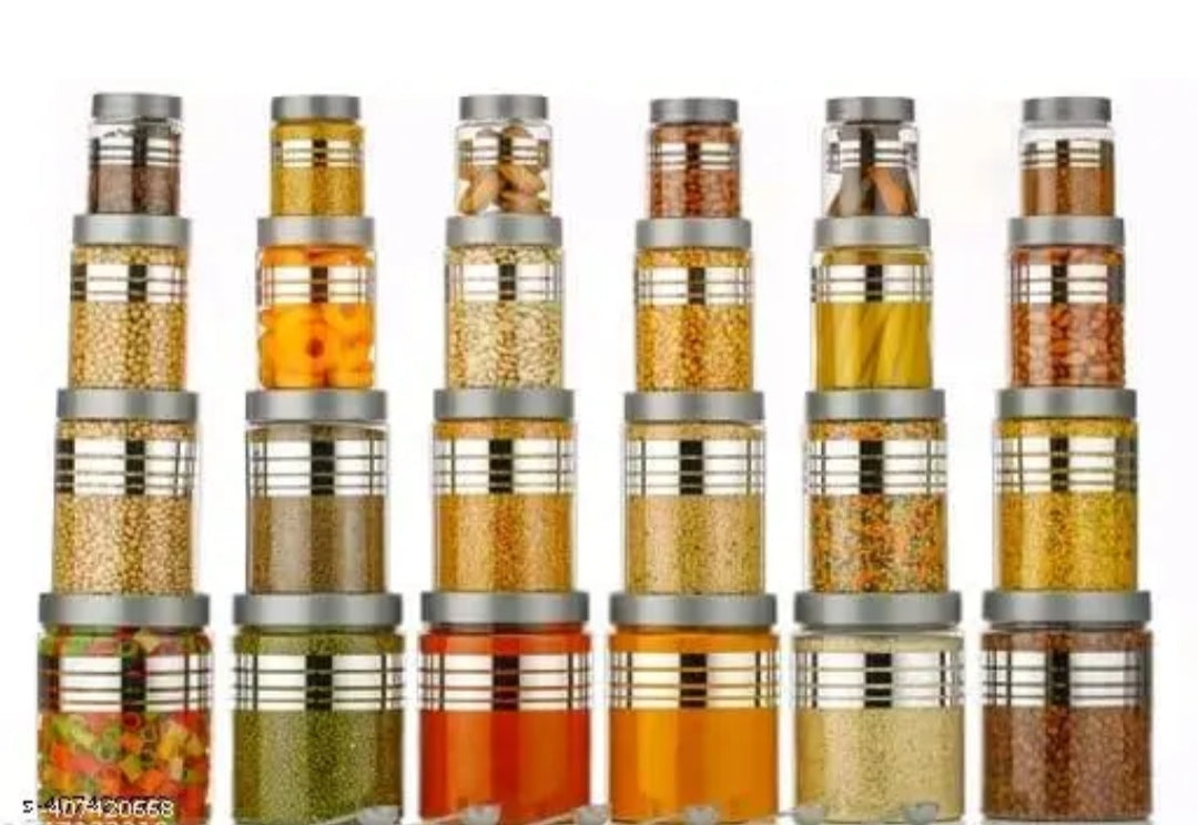Premium Airtight Kitchen Storage Jar Set – 24 Pieces