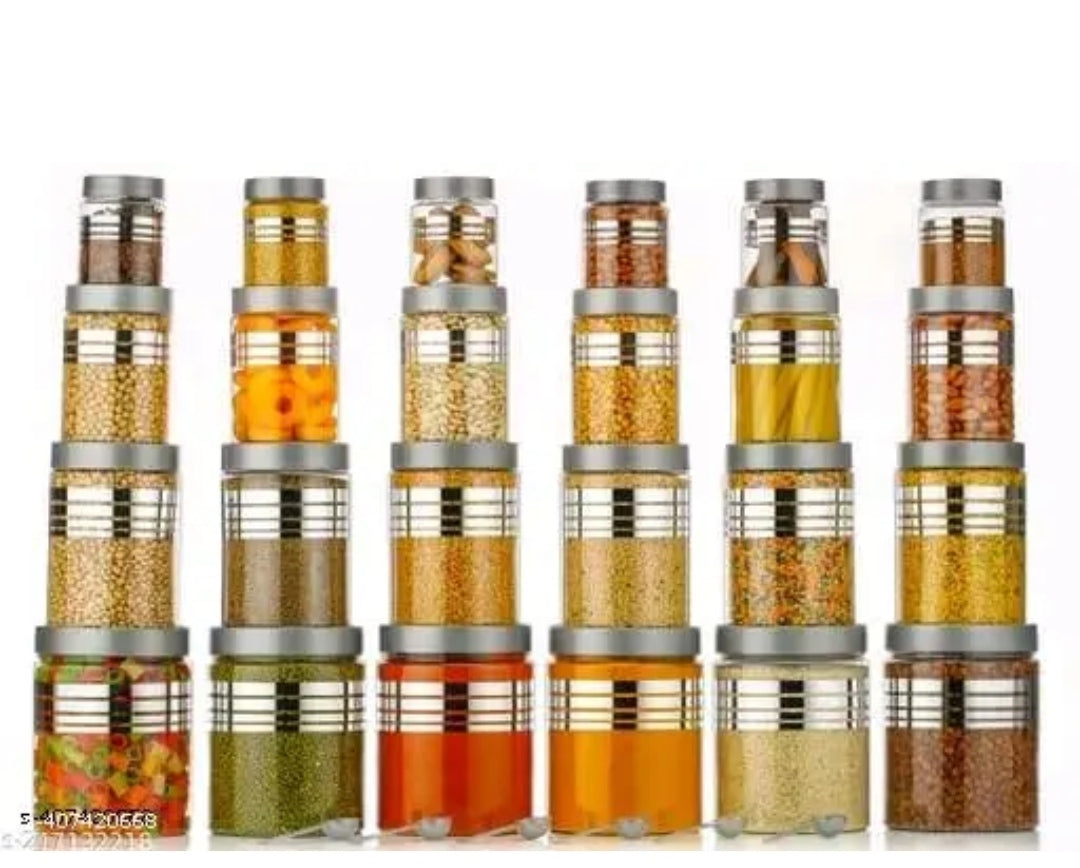 Premium Airtight Kitchen Storage Jar Set – 24 Pieces