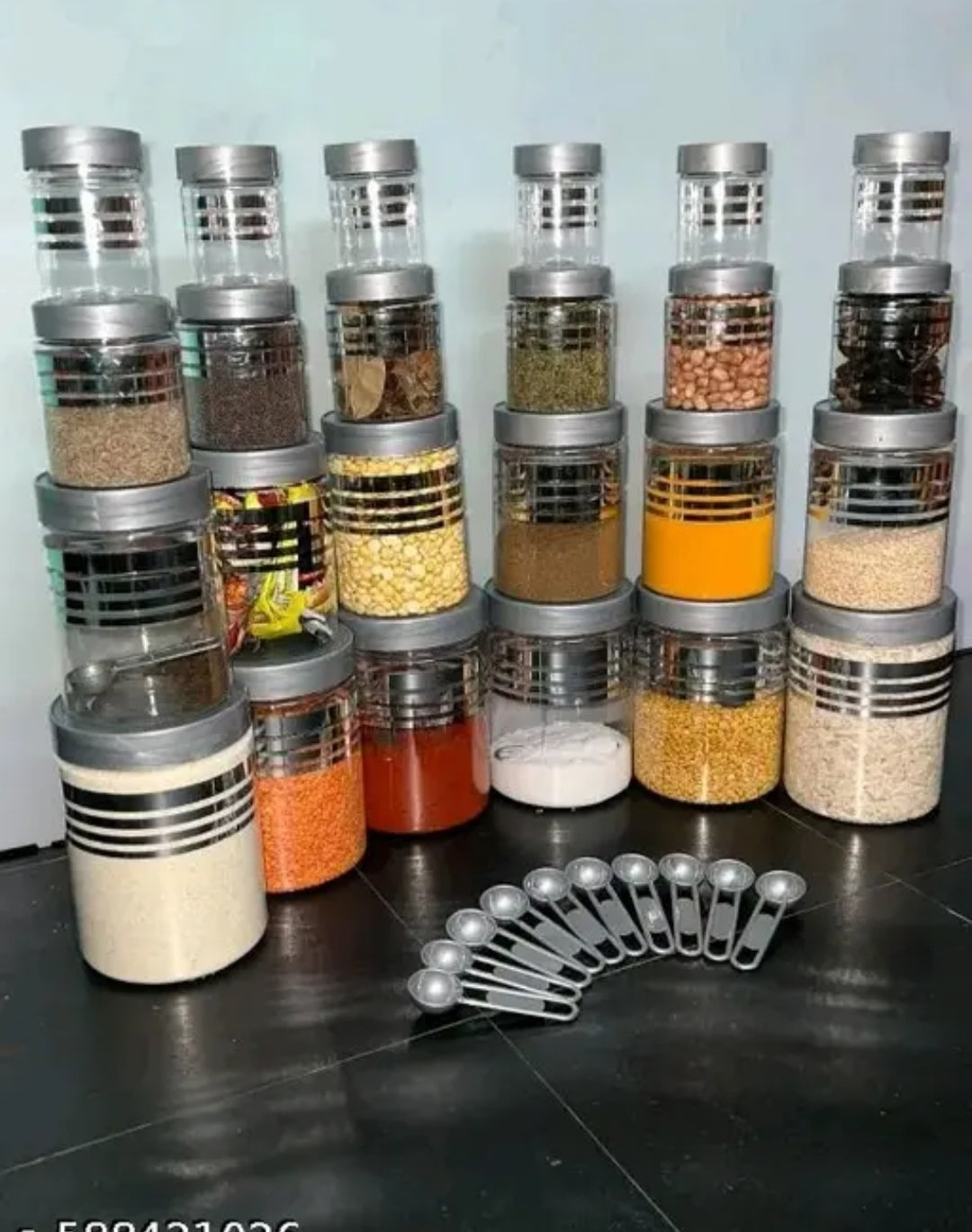 Premium Airtight Kitchen Storage Jar Set – 24 Pieces