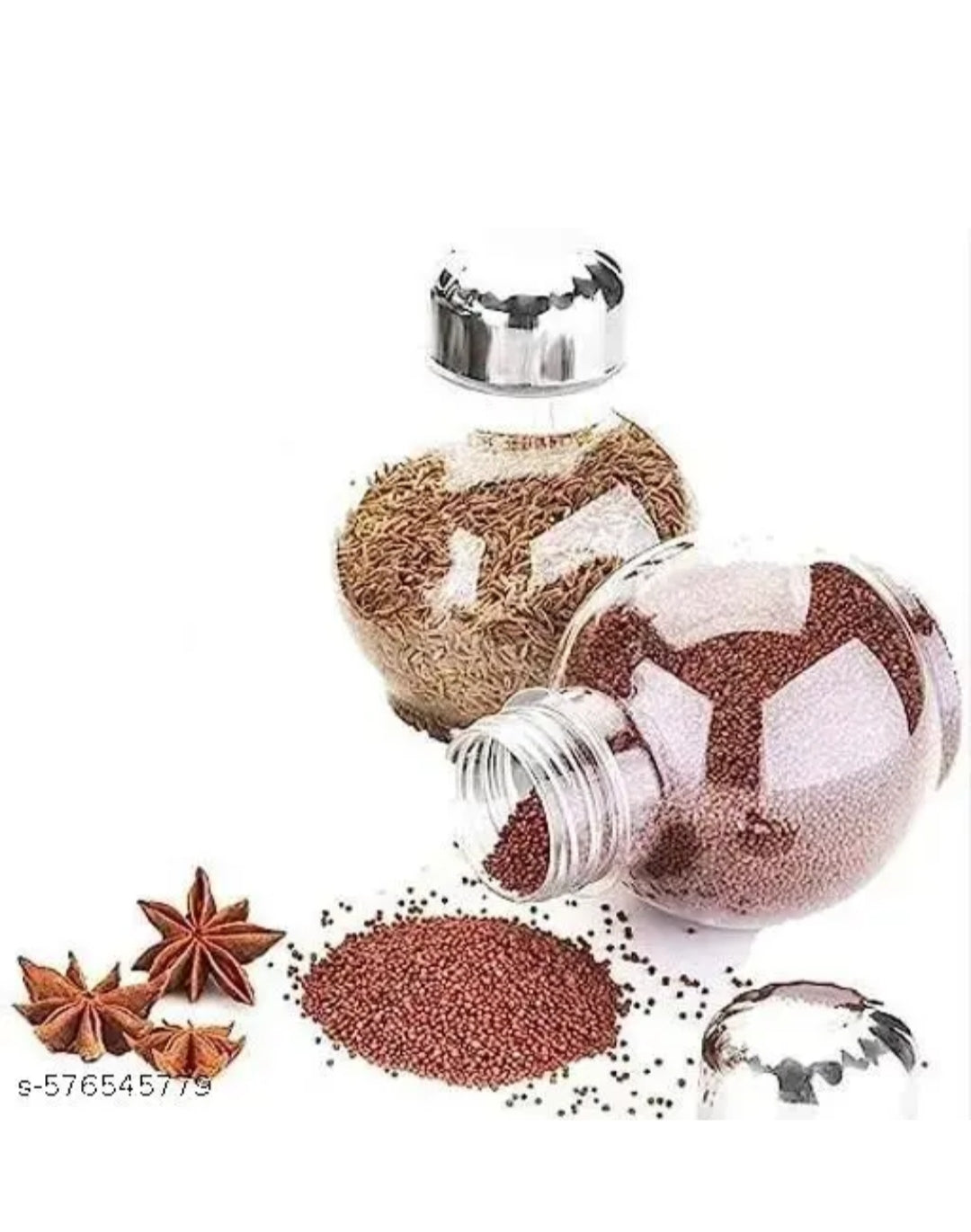 360° Rotating Spice Rack Organizer with Glass Jars